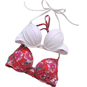 SHADE & SHORE, HALTER BIKINI TOPS - 34B